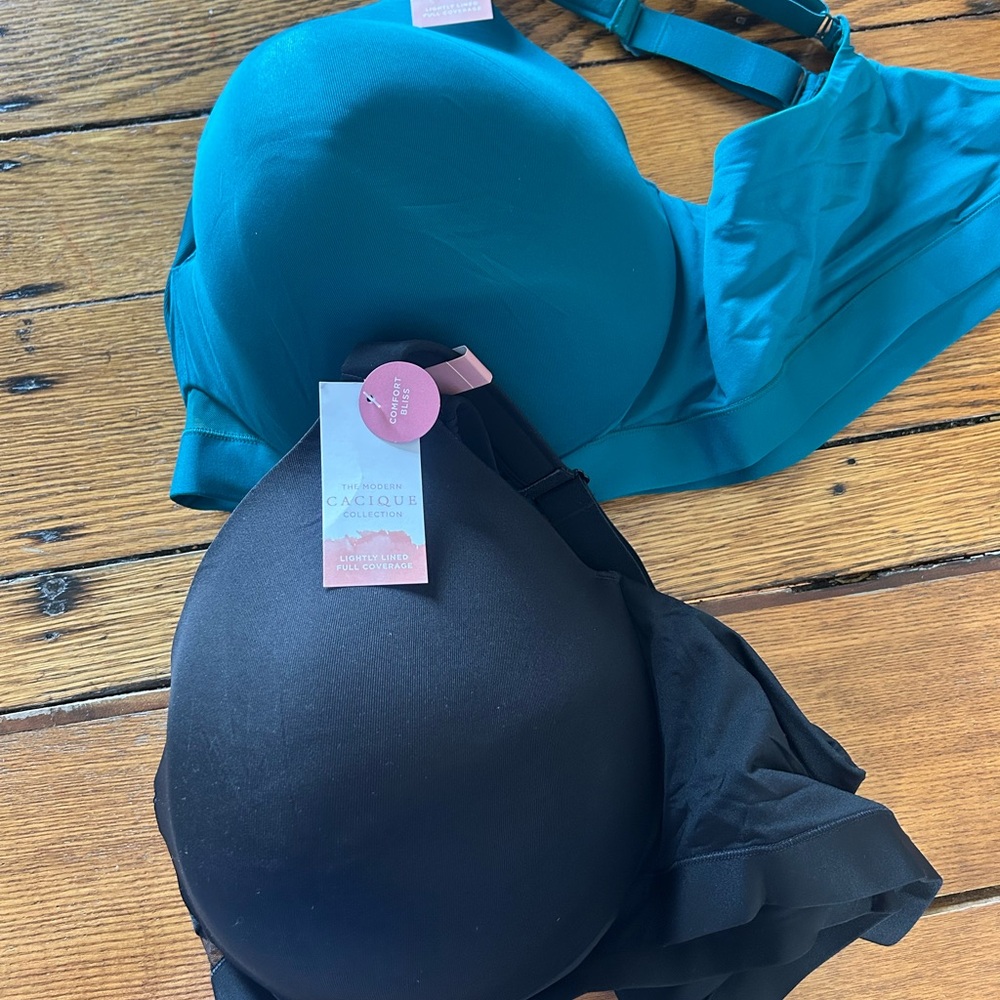 Cacique Women's Teal and Black Intimates 2 Bras